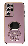 Eiroo Astronot Samsung Galaxy S21 Ultra Standl Mor Silikon Klf