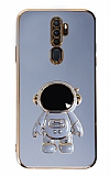 Eiroo Astronot Oppo A5 2020 / A9 2020 Standl Mavi Silikon Klf
