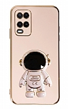 Eiroo Astronot Oppo A54 4G Standlı Pembe Silikon Kılıf