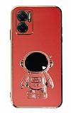 Eiroo Astronot Xiaomi Redmi 10 5G Standlı Kırmızı Silikon Kılıf