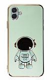 Eiroo Astronot Samsung Galaxy A04 Standlı Yeşil Silikon Kılıf