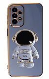 Eiroo Astronot Samsung Galaxy A23 Standlı Mavi Silikon Kılıf