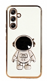 Eiroo Astronot Samsung Galaxy A14 4G Standl Beyaz Silikon Klf