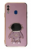 Eiroo Astronot Samsung Galaxy A20 / A30 Standl Mor Silikon Klf