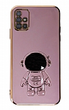 Eiroo Astronot Samsung Galaxy A51 Standl Mor Silikon Klf