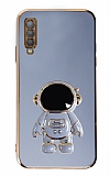 Eiroo Astronot Samsung Galaxy A7 2018 Standlı Mavi Silikon Kılıf
