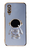 Eiroo Astronot Samsung Galaxy A70 Standl Mavi Silikon Klf