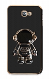 Eiroo Astronot Samsung Galaxy J7 Prime/J7 Prime 2 Standlı Siyah Silikon Kılıf