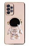 Eiroo Astronot Samsung Galaxy A52 / A52 5G Standlı Pembe Silikon Kılıf