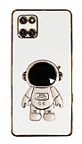 Eiroo Astronot Samsung Galaxy Note 10 Lite Standlı Beyaz Silikon Kılıf