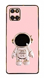 Eiroo Astronot Samsung Galaxy Note 10 Lite Standl Pembe Silikon Klf