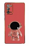 Eiroo Astronot Samsung Galaxy Note 20 Standlı Kırmızı Silikon Kılıf