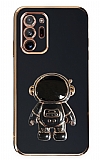 Eiroo Astronot Samsung Galaxy Note 20 Ultra Standlı Siyah Silikon Kılıf