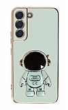 Eiroo Astronot Samsung Galaxy S22 5G Standl Yeil Silikon Klf