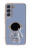Eiroo Astronot Samsung Galaxy S22 5G Standl Mavi Silikon Klf