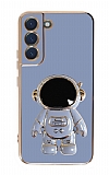 Eiroo Astronot Samsung Galaxy S22 Plus 5G Standl Mavi Silikon Klf