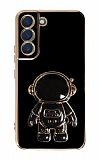 Eiroo Astronot Samsung Galaxy S22 Plus 5G Standl Siyah Silikon Klf