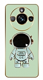 Eiroo Astronot Realme 11 Pro Standl Kamera Korumal Yeil Silikon Klf