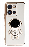 Eiroo Astronot vivo Y22s Standlı Beyaz Silikon Kılıf