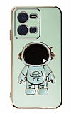 Eiroo Astronot vivo Y22s Standlı Yeşil Silikon Kılıf