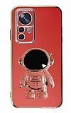 Eiroo Astronot Xiaomi 12T Standlı Kırmızı Silikon Kılıf
