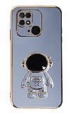 Eiroo Astronot Xiaomi Poco C40 Standlı Mavi Silikon Kılıf