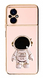 Eiroo Astronot Xiaomi Poco M5 Standl Pembe Silikon Klf