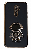 Eiroo Astronot Xiaomi Redmi 9 Standl Siyah Silikon Klf