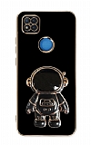 Eiroo Astronot Xiaomi Redmi 9C Standl Siyah Silikon Klf