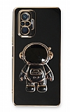 Eiroo Astronot Xiaomi Redmi Note 10 Pro Standlı Siyah Silikon Kılıf