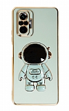 Eiroo Astronot Xiaomi Redmi Note 10 Pro Standlı Yeşil Silikon Kılıf