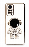Eiroo Astronot Xiaomi Redmi Note 11 Pro Standlı Beyaz Silikon Kılıf