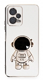 Eiroo Astronot Xiaomi Redmi Note 12 5G Standl Beyaz Silikon Klf