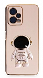 Eiroo Astronot Xiaomi Redmi Note 12 5G Standl Pembe Silikon Klf