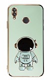 Eiroo Astronot Xiaomi Redmi Note 7 Standl Yeil Silikon Klf