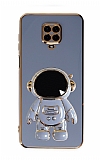 Eiroo Astronot Xiaomi Redmi Note 9 Pro Max Standl Mavi Silikon Klf