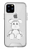 Eiroo Aynalı Ayıcık Standlı iPhone 12 Pro Max Şeffaf Ultra Koruma Kılıf