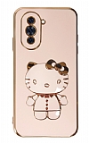 Eiroo Aynalı Kitty Huawei nova 10 Pro Standlı Pembe Silikon Kılıf