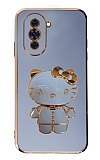 Eiroo Aynal Kitty Huawei nova 10 Pro Standl Mavi Silikon Klf