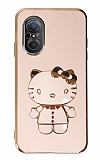 Eiroo Aynalı Kitty Huawei Nova 9 SE Standlı Pembe Silikon Kılıf