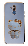 Eiroo Aynal Kitty Huawei Mate 20 Lite Standl Mavi Silikon Klf