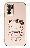 Eiroo Aynalı Kitty Oppo A16 Standlı Pembe Silikon Kılıf