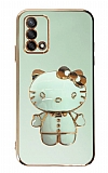 Eiroo Aynal Kitty Oppo A74 Standl Yeil Silikon Klf