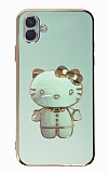 Eiroo Aynal Kitty Samsung Galaxy A04 Standl Yeil Silikon Klf