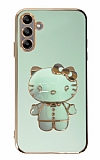 Eiroo Aynal Kitty Samsung Galaxy A04s Standl Yeil Silikon Klf