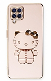 Eiroo Aynal Kitty Samsung Galaxy A22 4G Standl Pembe Silikon Klf