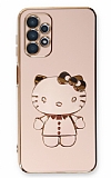 Eiroo Aynalı Kitty Samsung Galaxy A52s 5G Standlı Pembe Silikon Kılıf