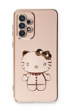 Eiroo Aynal Kitty Samsung Galaxy A73 Standl Pembe Silikon Klf