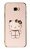 Eiroo Aynal Kitty Samsung Galaxy J4 Plus Standl Pembe Silikon Klf