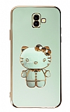 Eiroo Aynal Kitty Samsung Galaxy J6 Plus Standl Yeil Silikon Klf